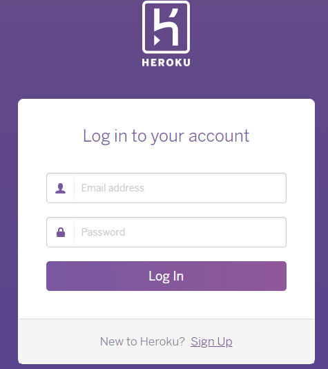 Heroku Login Page To Setup CI CD Pipeline