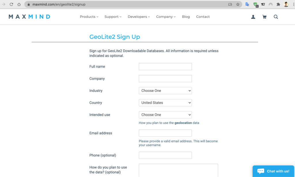 MaxMind GeoLite2 User Signup For Implementing GeoBlocking
